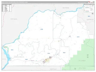 Walla Walla Metro Area Classic style ZIP Code wall map