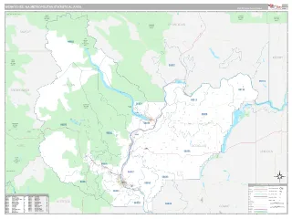 Wenatchee Metro Area Classic style ZIP Code wall map