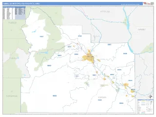 Yakima Metro Area Business Reference style ZIP Code wall map