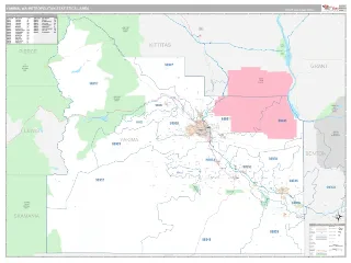 Yakima Metro Area Classic style ZIP Code wall map