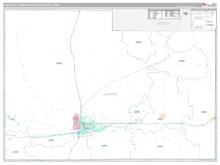 Cheyenne Metro Area Classic style ZIP Code wall map