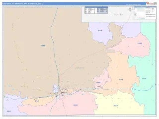 Cheyenne Metro Area ColorCast style ZIP Code wall map