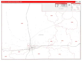 Cheyenne Metro Area RedLine style ZIP Code wall map