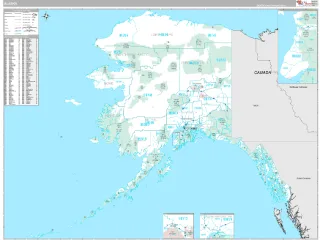 Alaska Classic style ZIP Code wall map