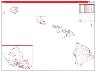 Hawaii RedLine style ZIP Code wall map