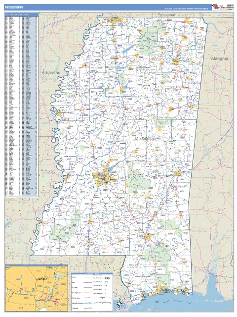 Mississippi state map