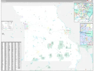 Missouri Classic style ZIP Code wall map