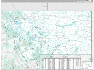 Montana Classic style ZIP Code wall map