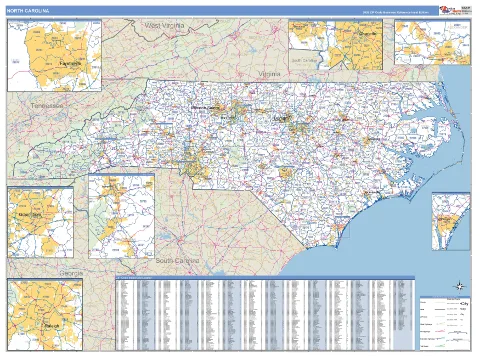 North Carolina state map