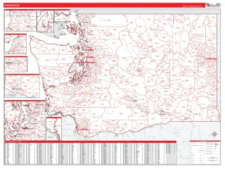 Washington RedLine style ZIP Code wall map